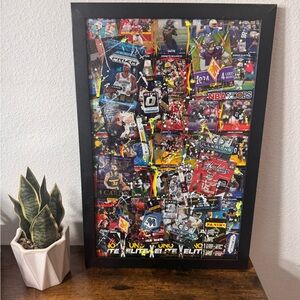 🏀🏈 One-of-a-Kind Sports Card Collage Art | Framed NBA NFL Wall Decor